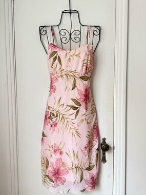 Blush Pink Floral Midi Slip Dress